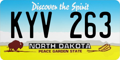 ND license plate KYV263