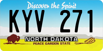 ND license plate KYV271