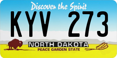 ND license plate KYV273