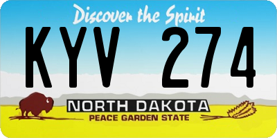 ND license plate KYV274