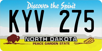 ND license plate KYV275