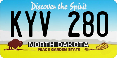 ND license plate KYV280