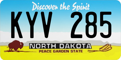 ND license plate KYV285