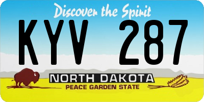 ND license plate KYV287