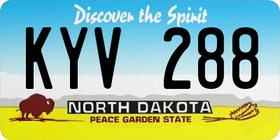 ND license plate KYV288
