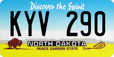 ND license plate KYV290