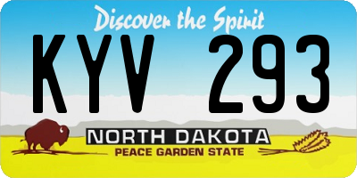 ND license plate KYV293