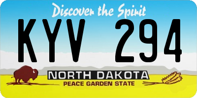 ND license plate KYV294