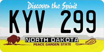 ND license plate KYV299