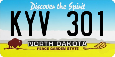 ND license plate KYV301