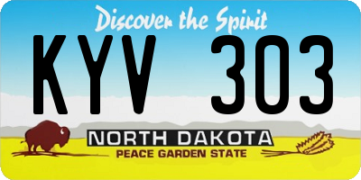 ND license plate KYV303