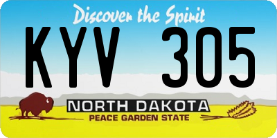 ND license plate KYV305