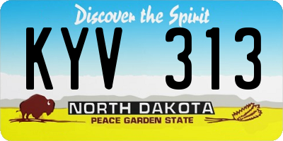 ND license plate KYV313