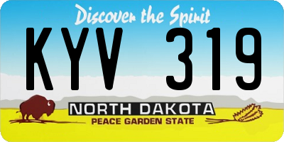 ND license plate KYV319