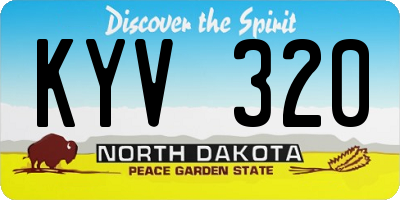 ND license plate KYV320