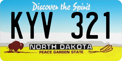 ND license plate KYV321