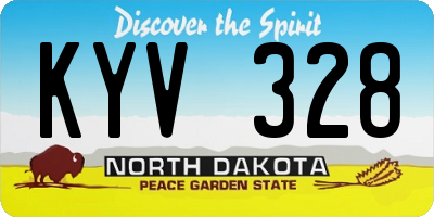 ND license plate KYV328