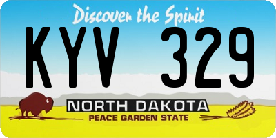 ND license plate KYV329