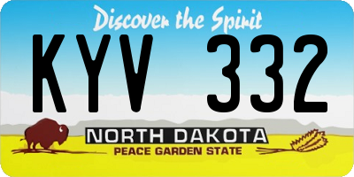 ND license plate KYV332