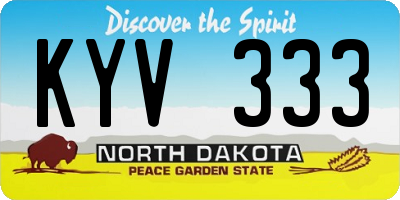 ND license plate KYV333