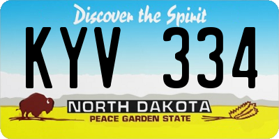 ND license plate KYV334