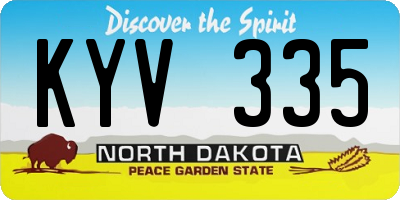 ND license plate KYV335