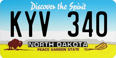 ND license plate KYV340