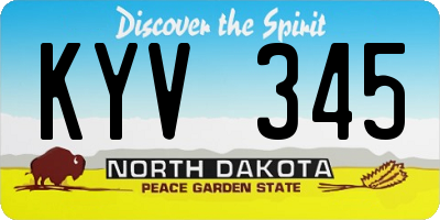 ND license plate KYV345