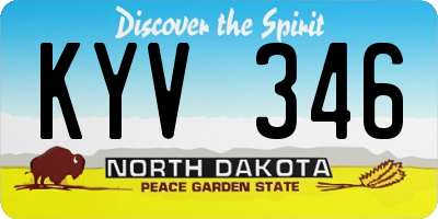 ND license plate KYV346