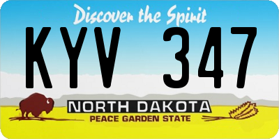 ND license plate KYV347