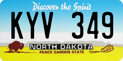 ND license plate KYV349
