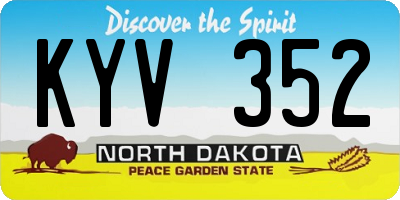 ND license plate KYV352