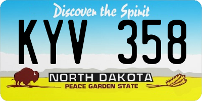 ND license plate KYV358