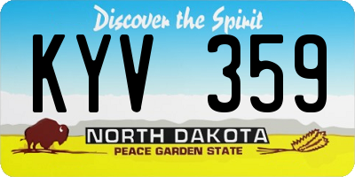 ND license plate KYV359