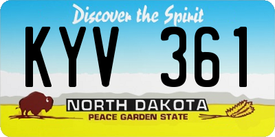 ND license plate KYV361