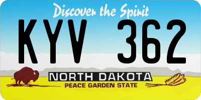ND license plate KYV362