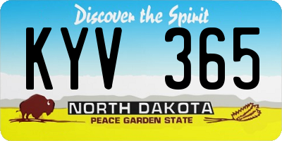 ND license plate KYV365