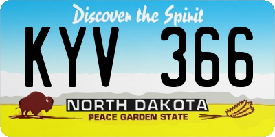 ND license plate KYV366