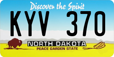 ND license plate KYV370