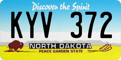 ND license plate KYV372