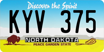 ND license plate KYV375