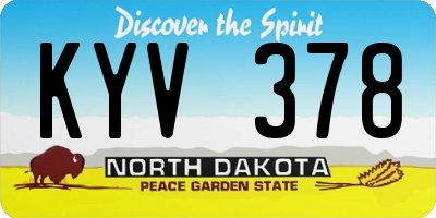 ND license plate KYV378