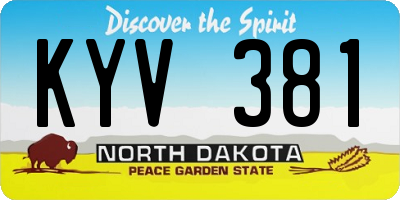 ND license plate KYV381