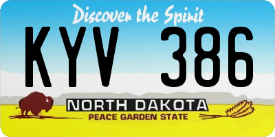 ND license plate KYV386