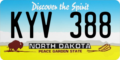 ND license plate KYV388