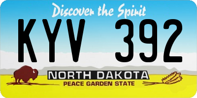 ND license plate KYV392