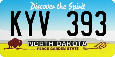 ND license plate KYV393