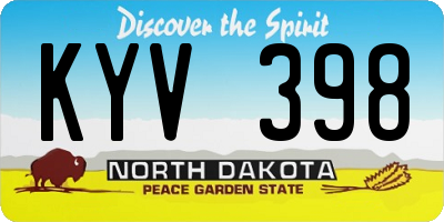 ND license plate KYV398