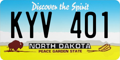 ND license plate KYV401