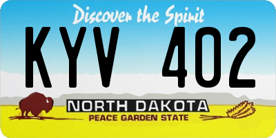 ND license plate KYV402